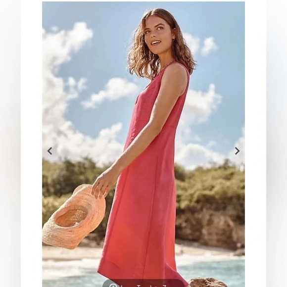 J.Jill NEW Elliptical-Hem A-Line Breathable Linen Blend Lagenlook Midi Dress XS - Picture 1 of 14